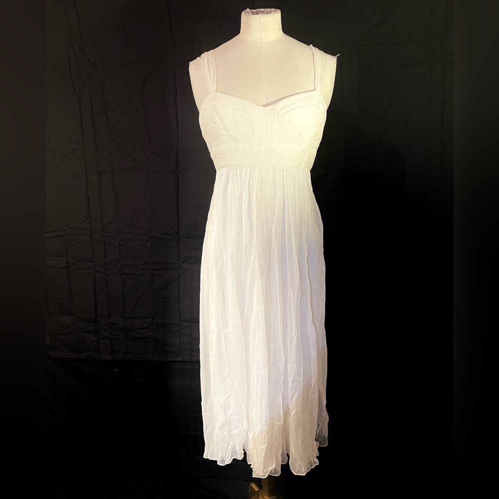 Elle Tahari Ivory Silk Dress Sleeveless Lightweight Party Wedding 6 NWT